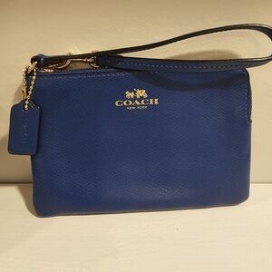 Coach Royal Blue Leather Wristlet